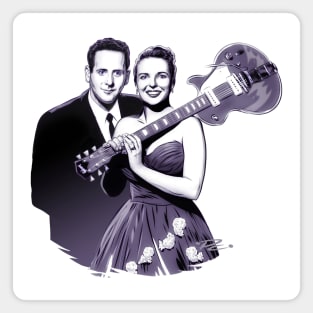 Les Paul and Mary Ford - An illustration by Paul Cemmick Magnet